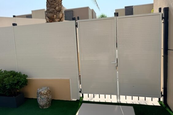 Custom aluminum privacy gate for secure, clean access